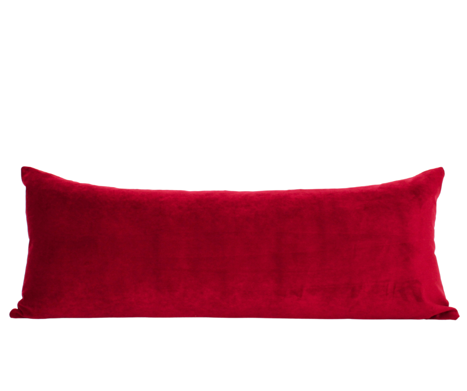 Cherry Red Velvet Cover Pillow|Handwoven Pillow Covers