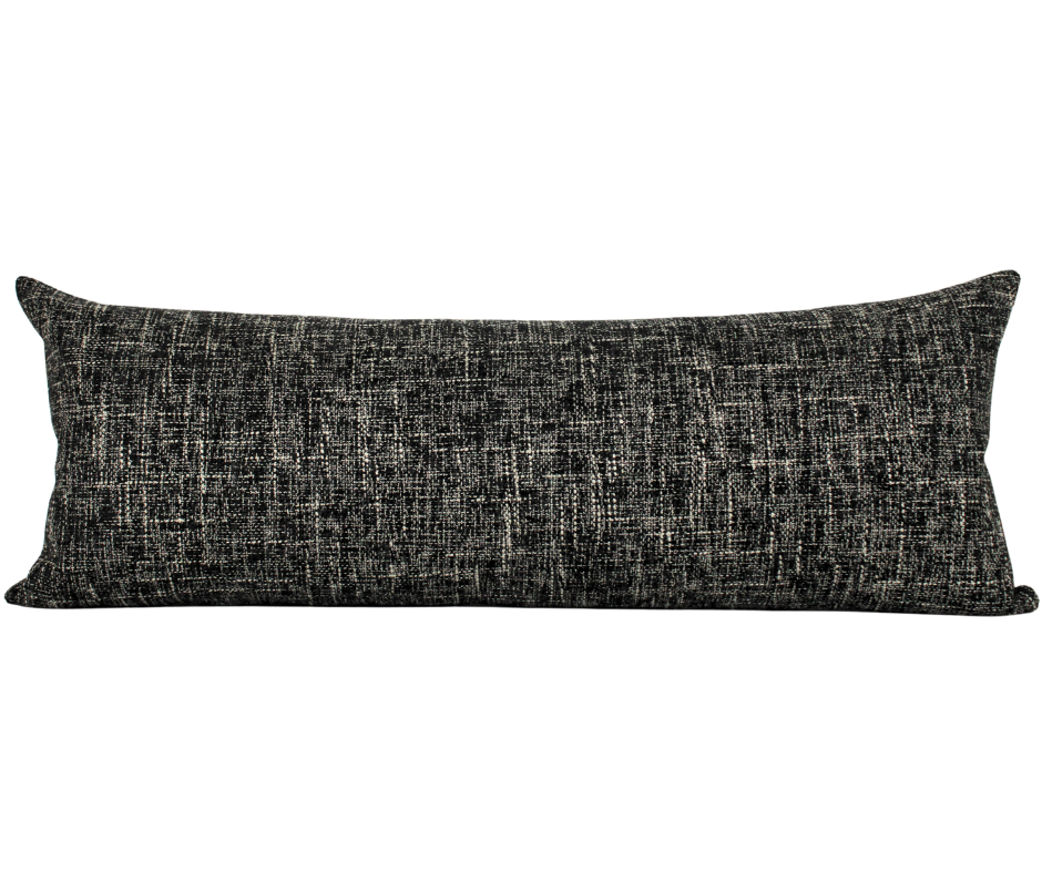 Elegant All in Black Extra Large Lumbar Cover Pillow