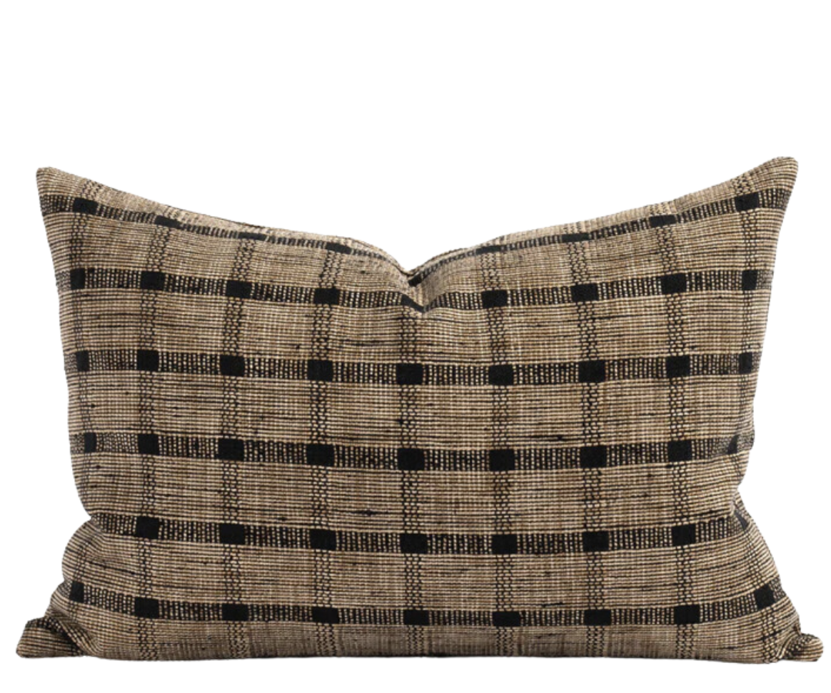 Brown with black cover pillow| Handwoevn Pillow Covers