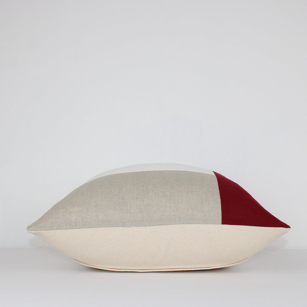 Colorblock Red Cover Pillow