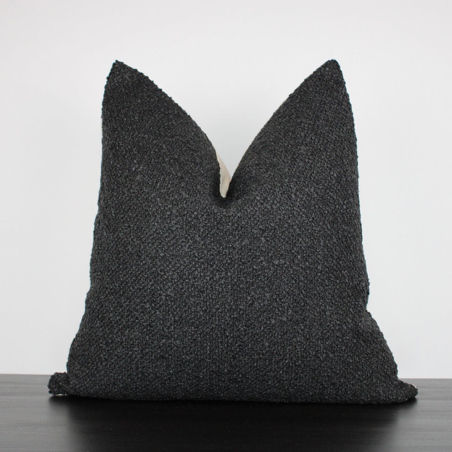 Black Boucle Pillow Cover | Linalooms