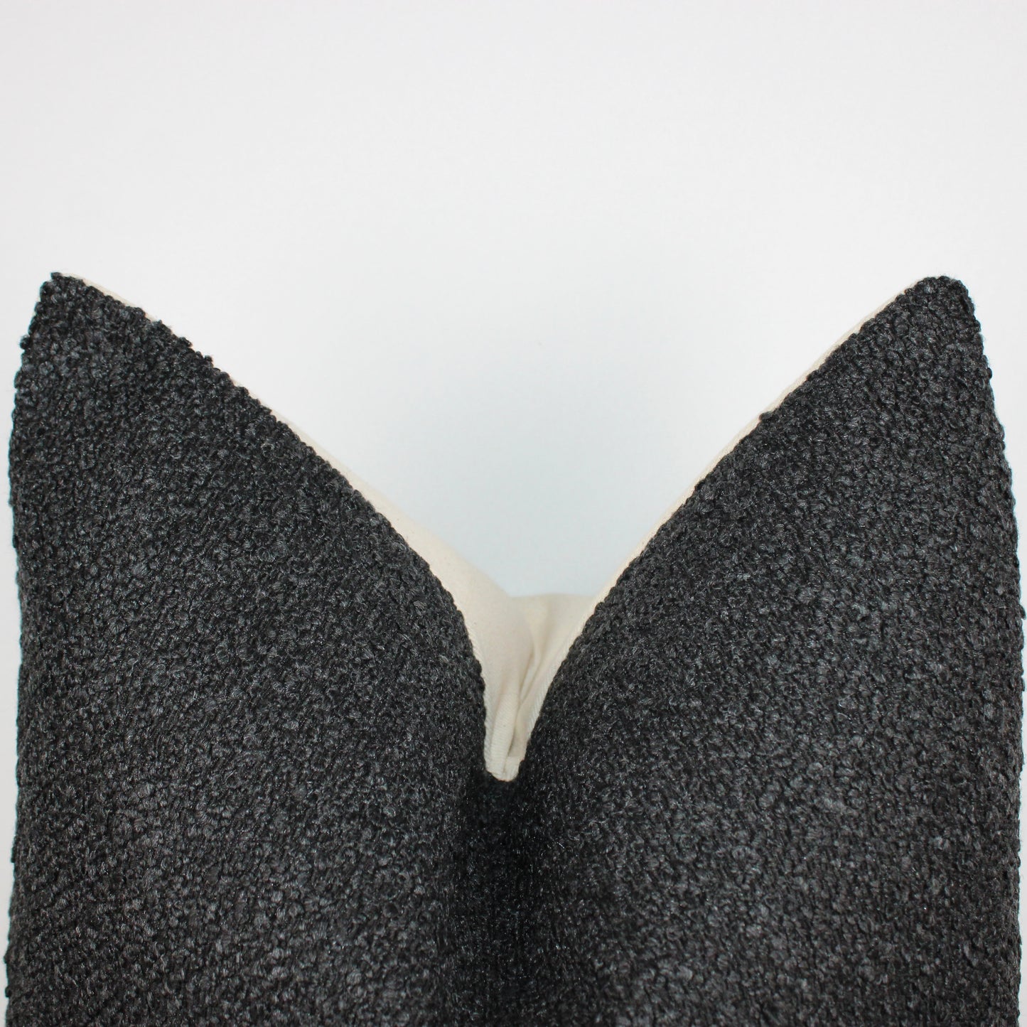 Black Boucle Pillow Cover | Linalooms