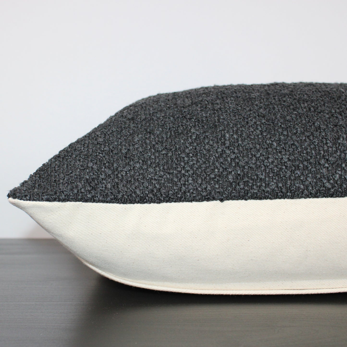 Black Boucle Pillow Cover | Linalooms