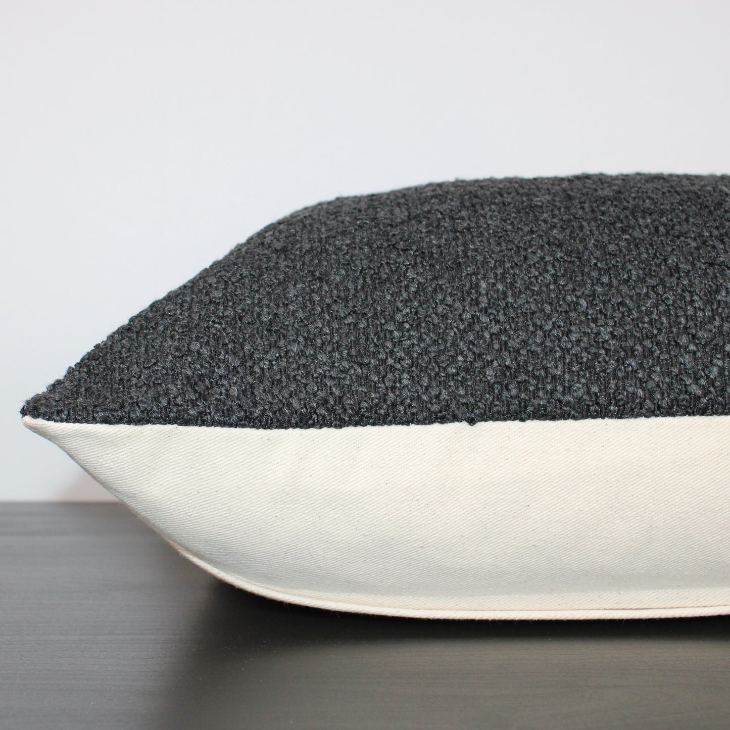 Black Boucle Pillow Cover | Linalooms