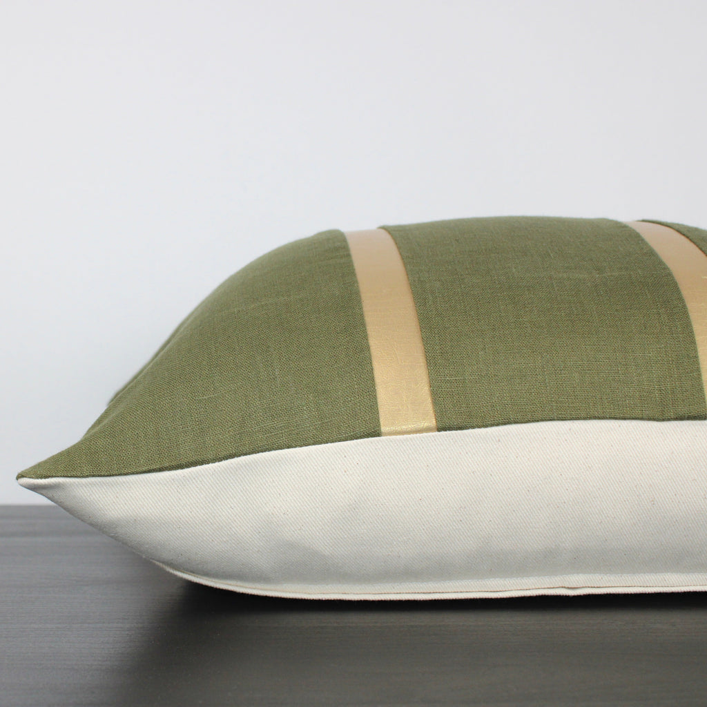 Elegant Green Moss with Faux Gold Leather