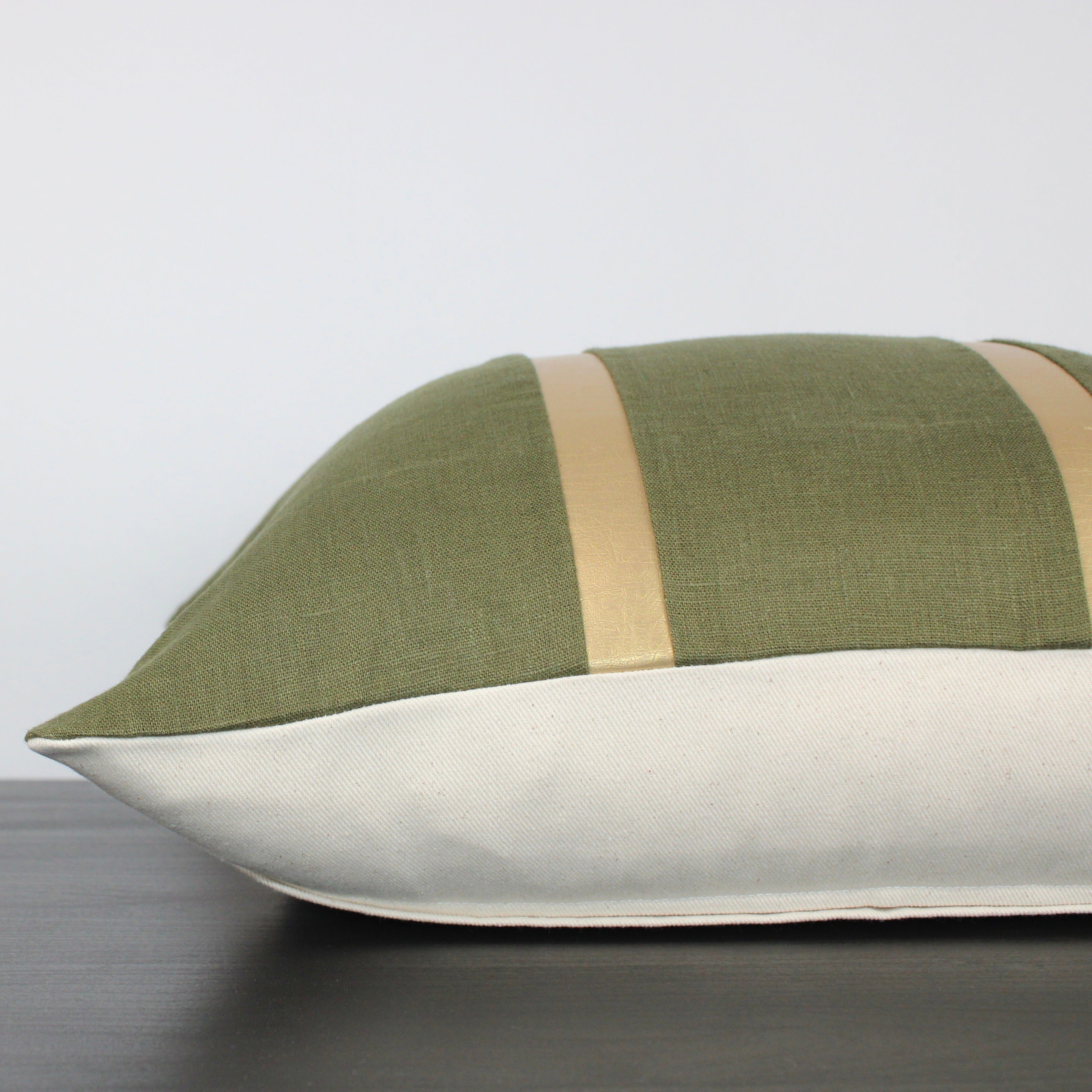 Elegant Green Moss with Faux Gold Leather