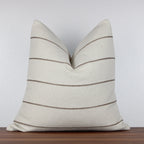 Cream & Brown Striped Throw Pillow | Modern Farmhouse Decor