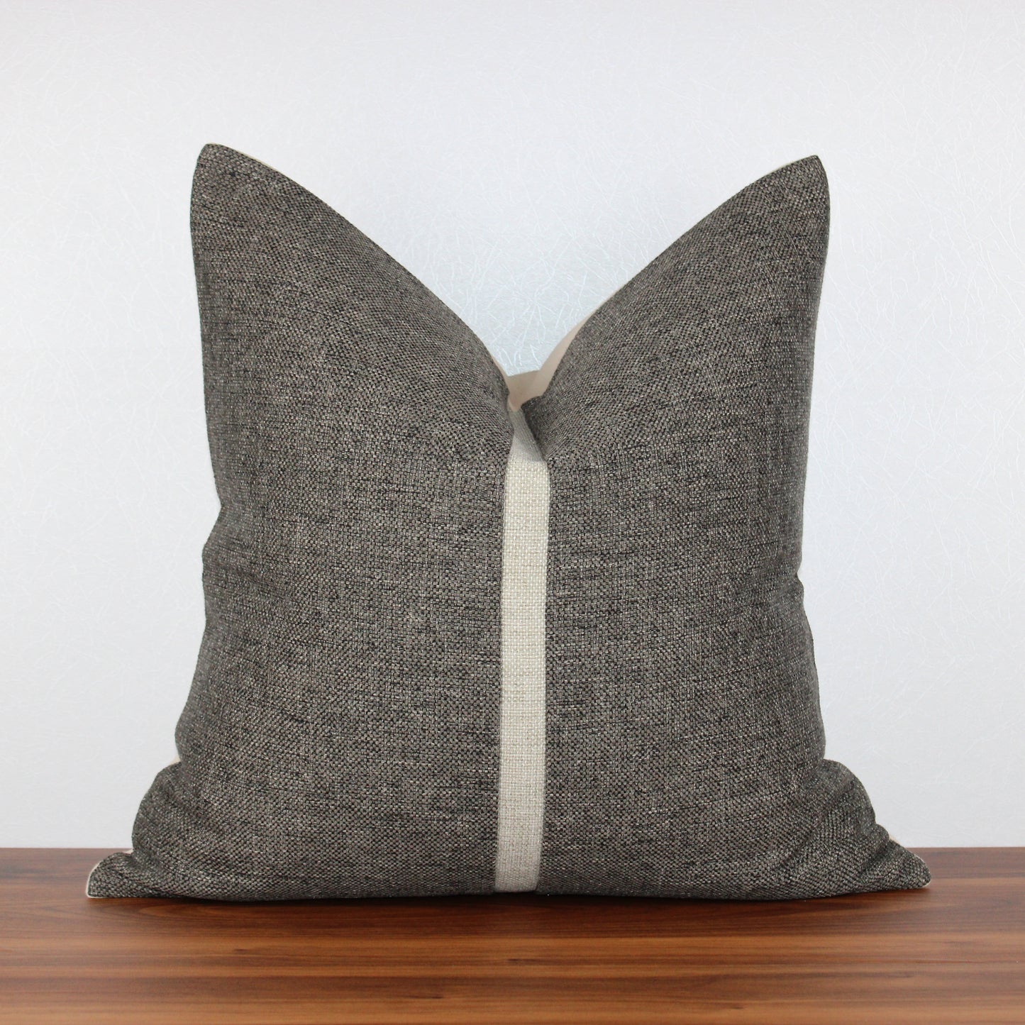 Handwoven Charcoal Pillow Cover | Linalooms NY