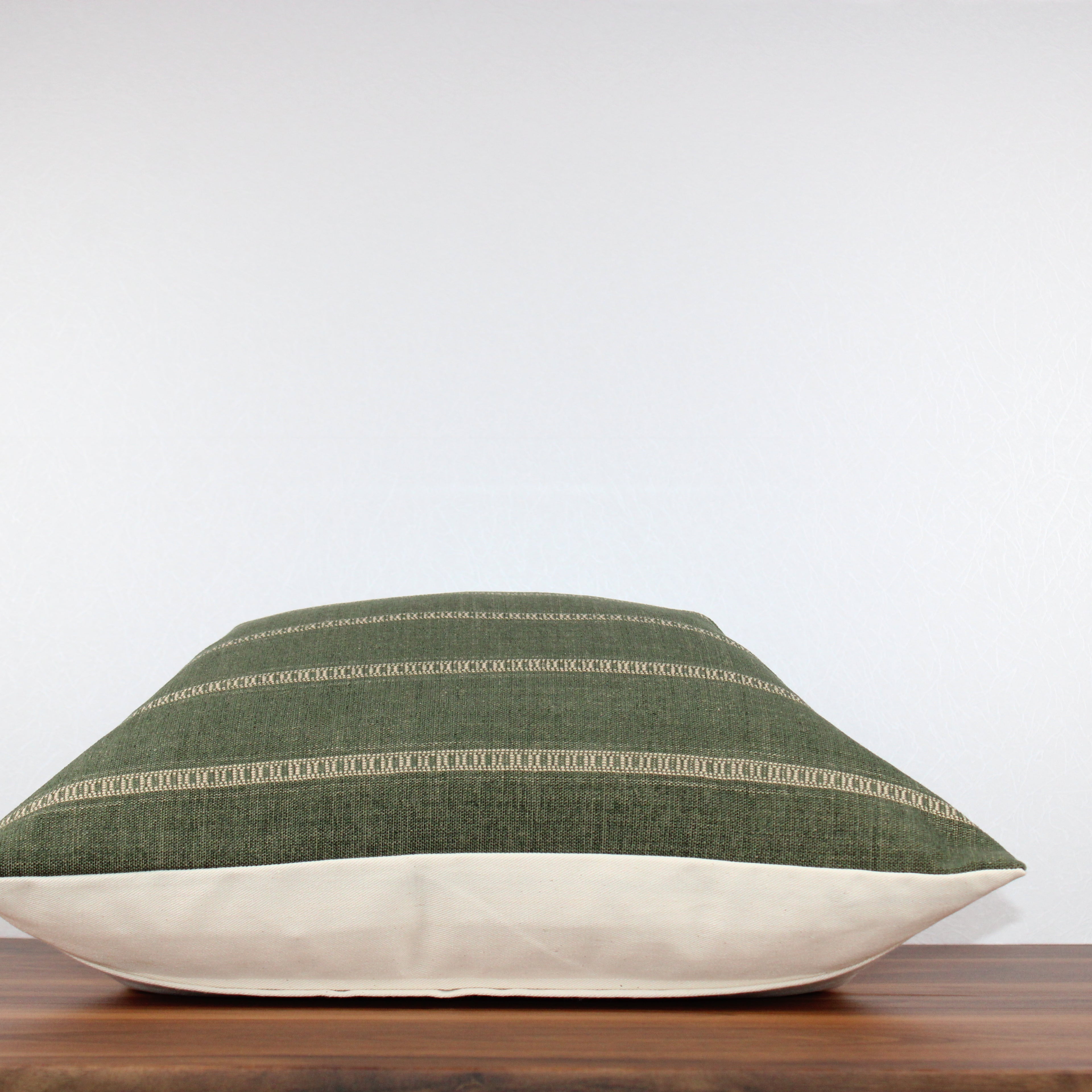 Green Moss Stripe Cover Pillow