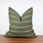 Green Moss Stripe Cover Pillow