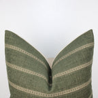 Green Moss Stripe Cover Pillow