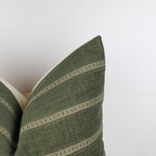 Green Moss Stripe Cover Pillow