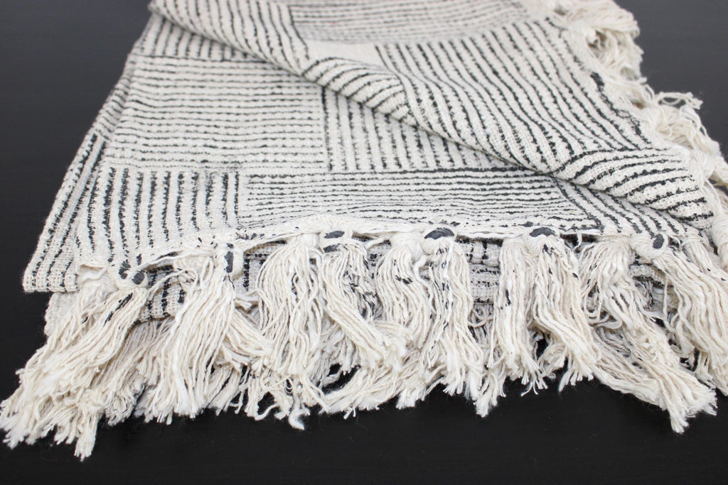 ModCloth  Cotton Throw Blanket with Tassels – 50x60" | Ethnic Boho Design | Made in Indi|