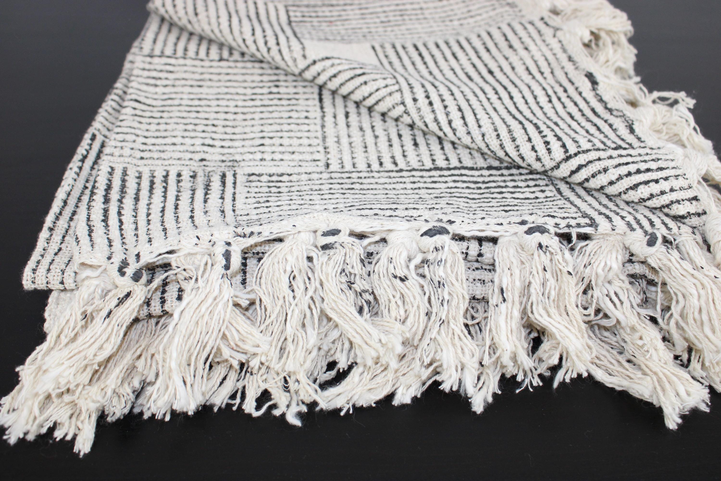 ModCloth  Cotton Throw Blanket with Tassels – 50x60" | Ethnic Boho Design | Made in Indi|