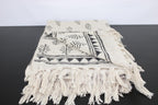 Hand-Loomed Cotton Throw Blanket: Tribal Leaf Print, Boho Décor