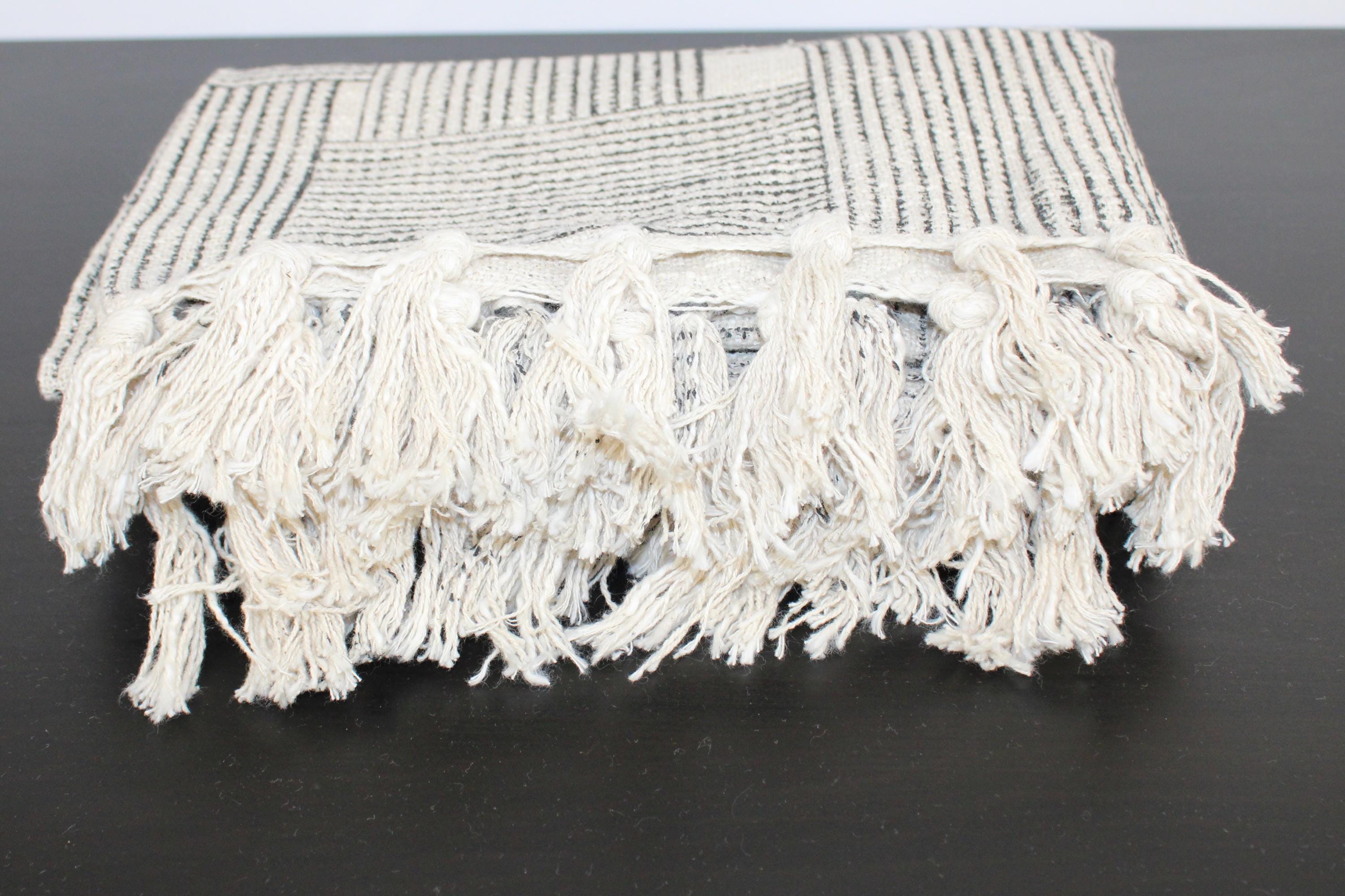 ModCloth  Cotton Throw Blanket with Tassels – 50x60" | Ethnic Boho Design | Made in Indi|