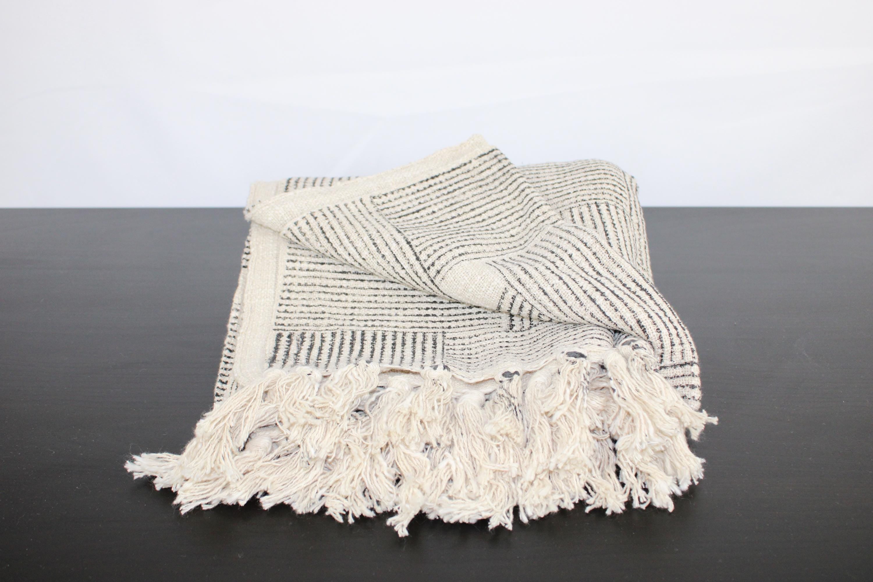 ModCloth  Cotton Throw Blanket with Tassels – 50x60" | Ethnic Boho Design | Made in Indi|